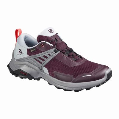 Női Salomon X RAISE GORE-TEX Túracipő SA9615708 Bordó